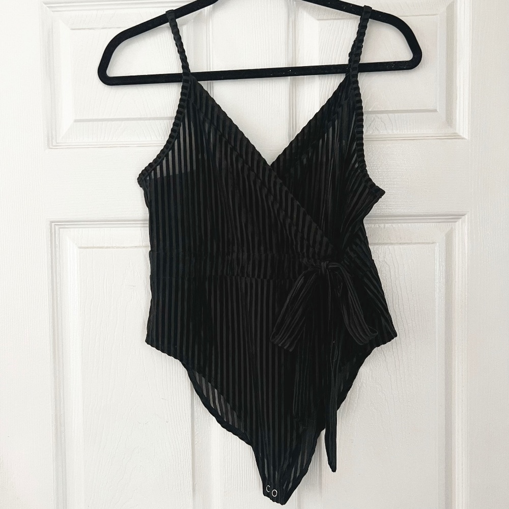 Forever 21 Mesh + Velvet Bodysuit